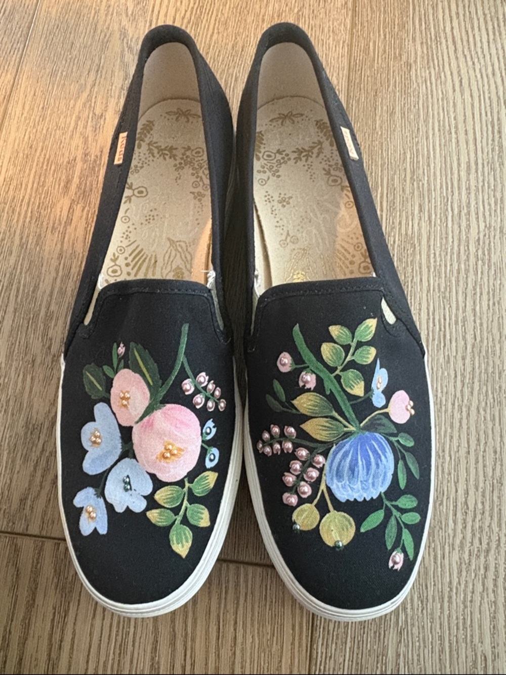KEDS x rifle paper co slip ons women’s 9.5